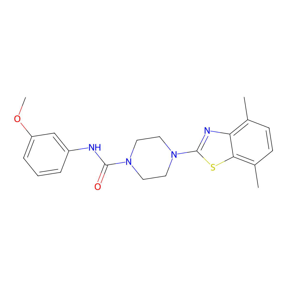 4-(4,7-dimethylbenzo[d]thiazol-2-yl)-N-(3-methoxyphenyl)piperazine-1-carboxamide molecular structure, CAS 1203271-21-9