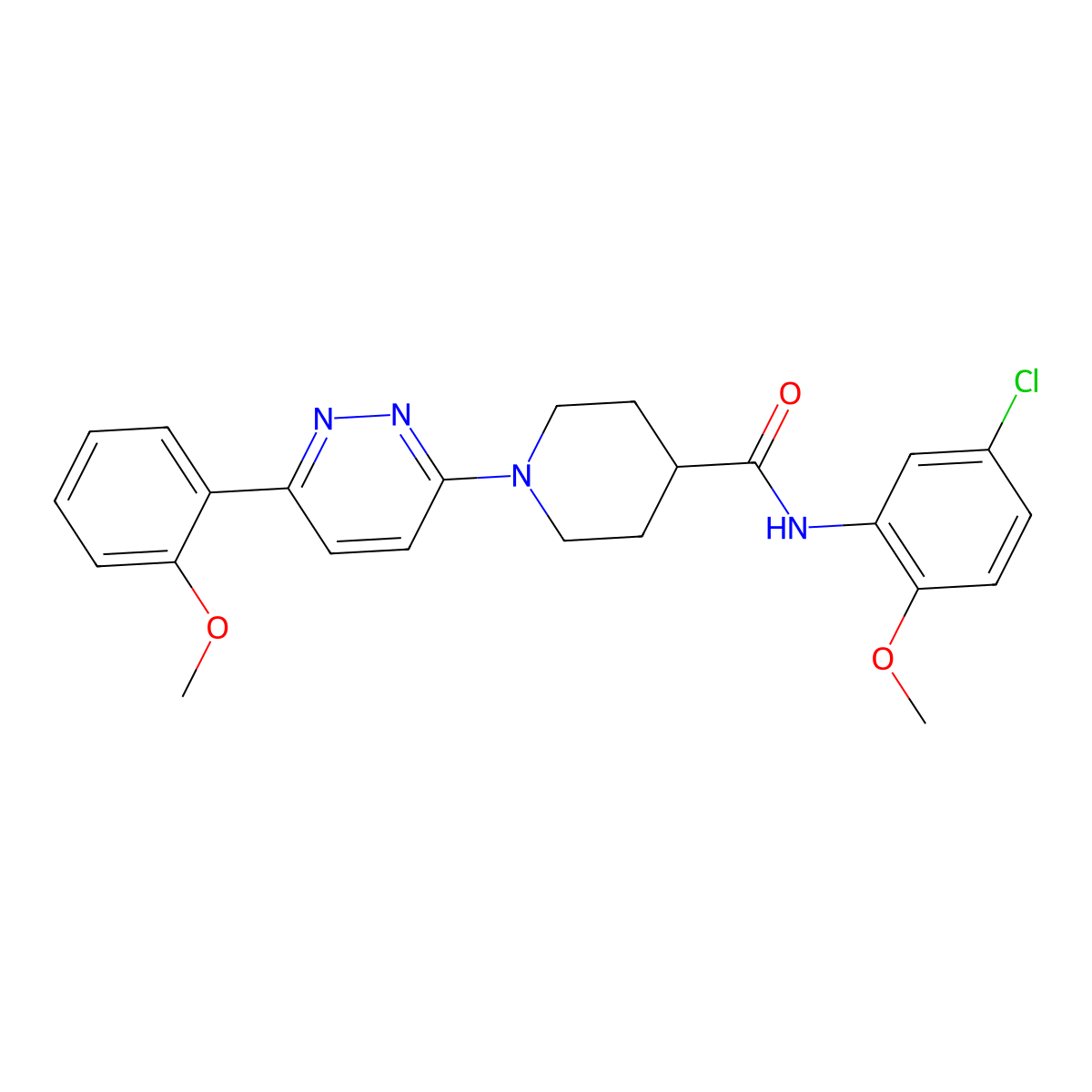 N-(5-chloro-2-methoxyphenyl)-1-[6-(2-methoxyphenyl)pyridazin-3-yl]piperidine-4-carboxamide molecular structure, CAS 1203272-27-8