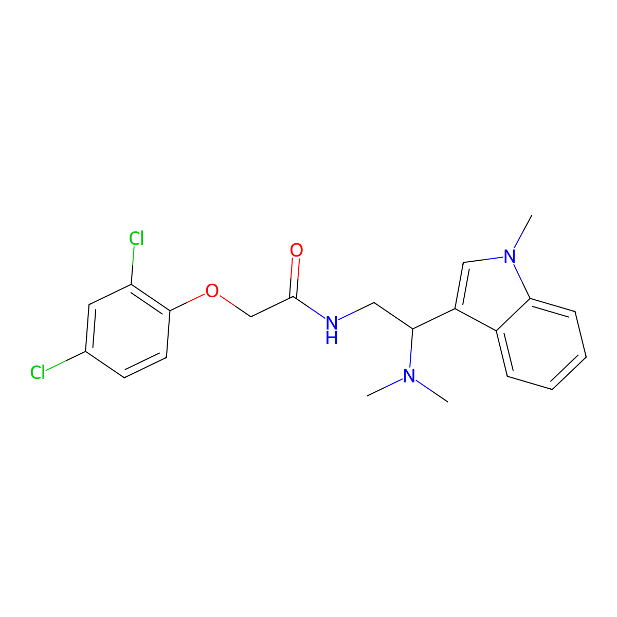 2-(2,4-dichlorophenoxy)-N-[2-(dimethylamino)-2-(1-methyl-1H-indol-3-yl)ethyl]acetamide molecular structure, CAS 1203272-75-6
