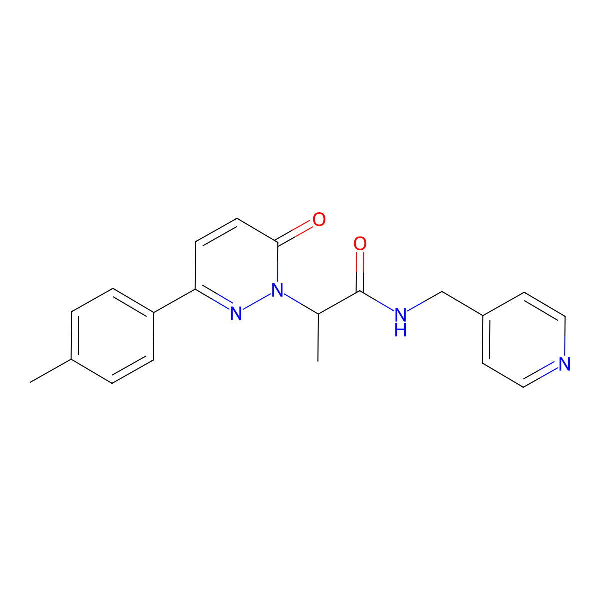 2-(6-oxo-3-(p-tolyl)pyridazin-1(6H)-yl)-N-(pyridin-4-ylmethyl)propanamide molecular structure, CAS 1203274-11-6