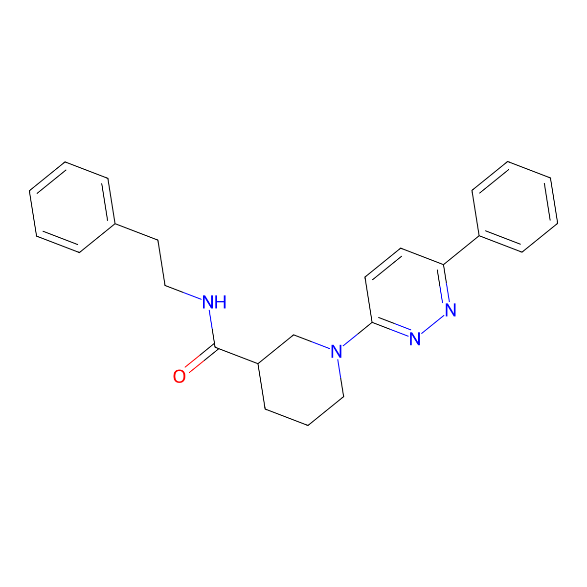 N-(2-phenylethyl)-1-(6-phenylpyridazin-3-yl)piperidine-3-carboxamide molecular structure, CAS 1203274-30-9