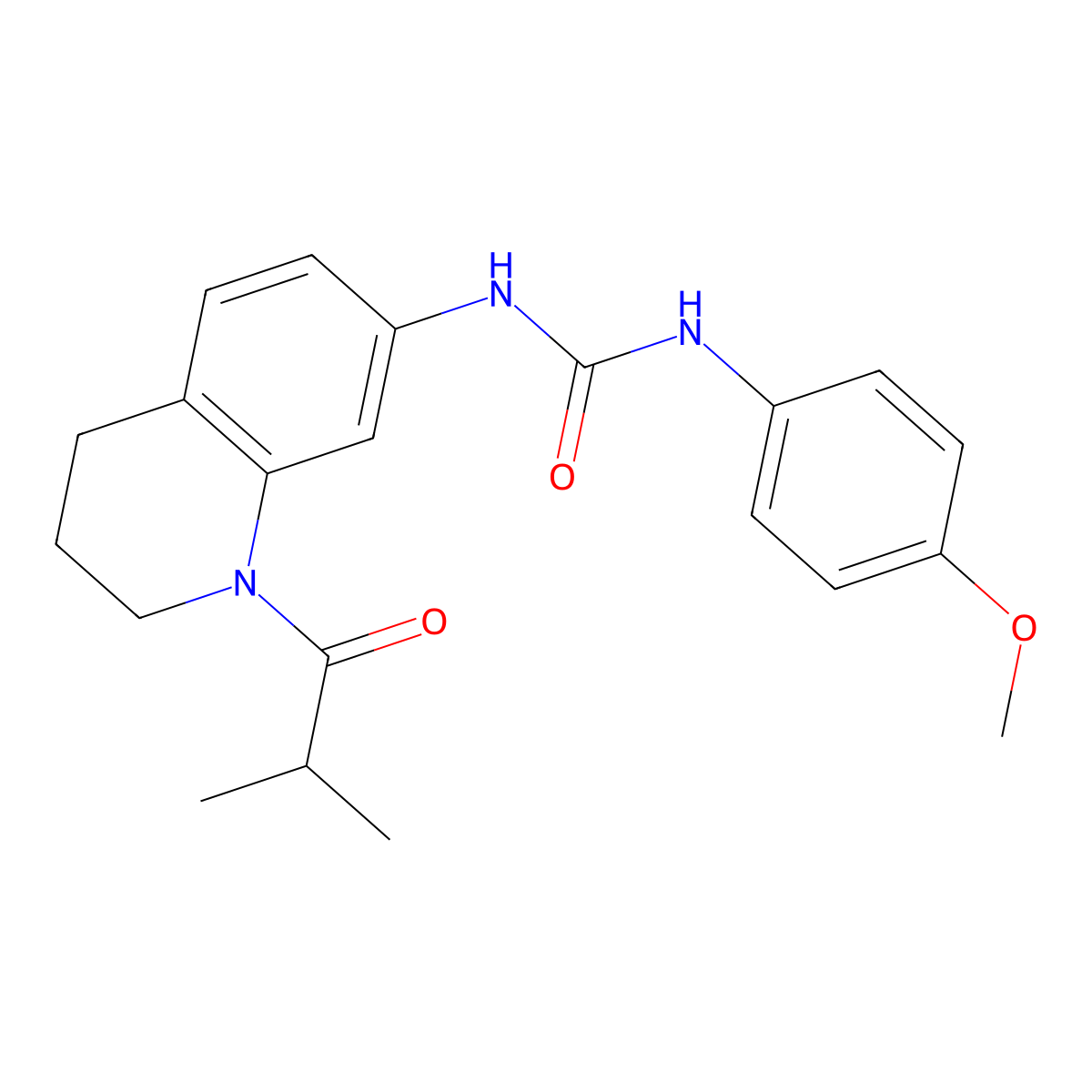 1-(1-Isobutyryl-1,2,3,4-tetrahydroquinolin-7-yl)-3-(4-methoxyphenyl)urea molecular structure, CAS 1203275-14-2