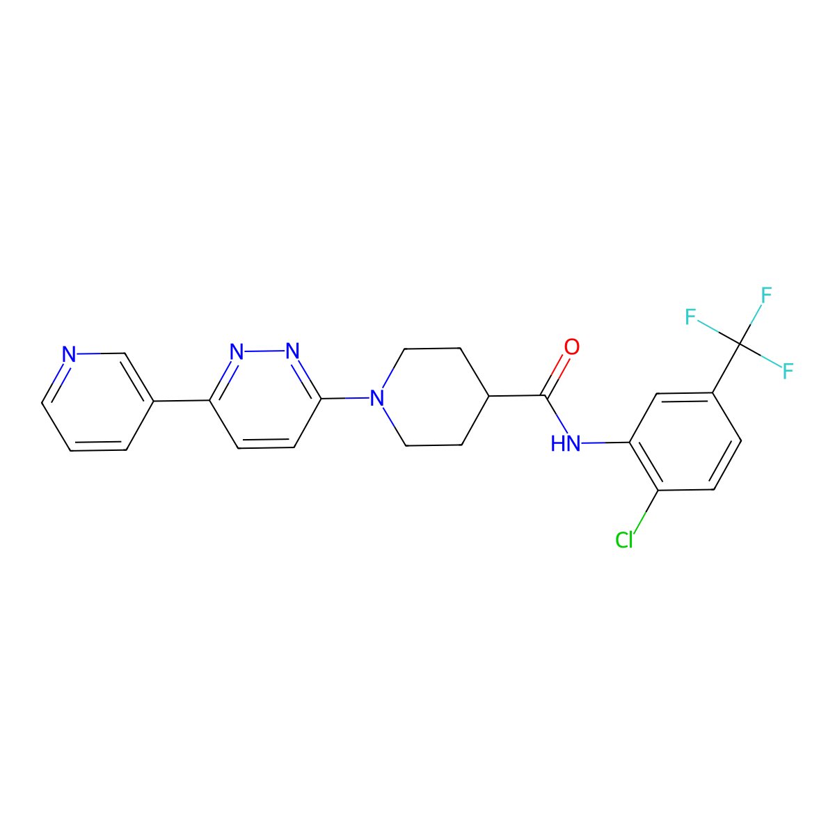 N-(2-chloro-5-(trifluoromethyl)phenyl)-1-(6-(pyridin-3-yl)pyridazin-3-yl)piperidine-4-carboxamide molecular structure, CAS 1203277-18-2