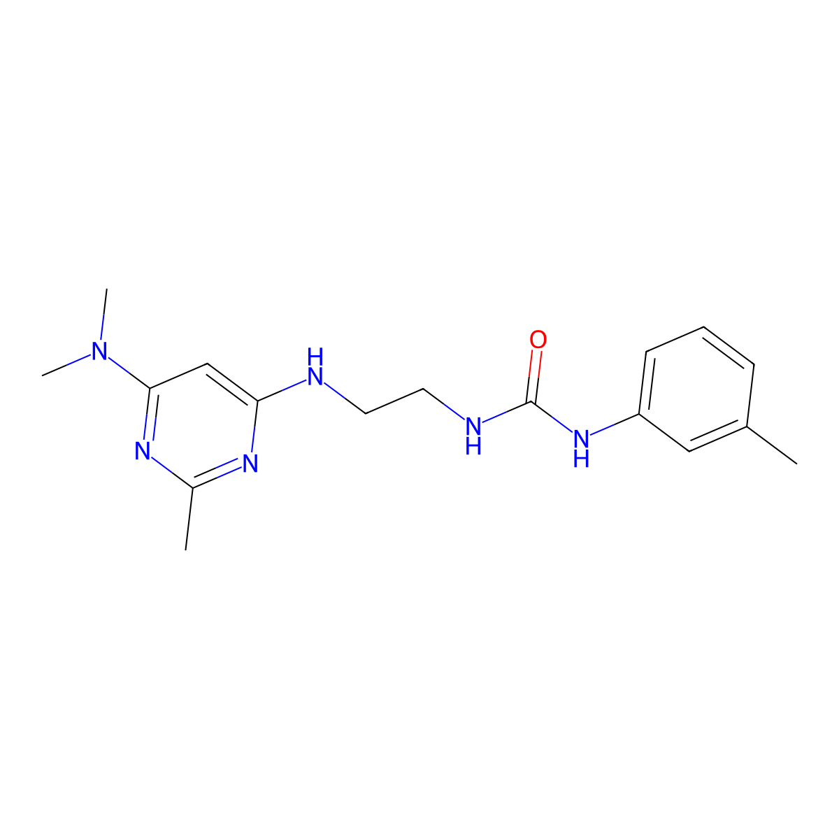 1-(2-((6-(Dimethylamino)-2-methylpyrimidin-4-yl)amino)ethyl)-3-(m-tolyl)urea molecular structure, CAS 1203280-82-3