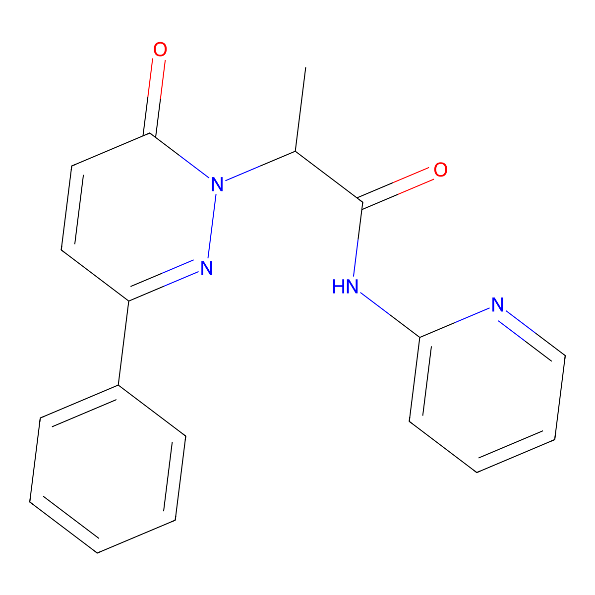 2-(6-oxo-3-phenylpyridazin-1(6H)-yl)-N-(pyridin-2-yl)propanamide molecular structure, CAS 1203281-19-9