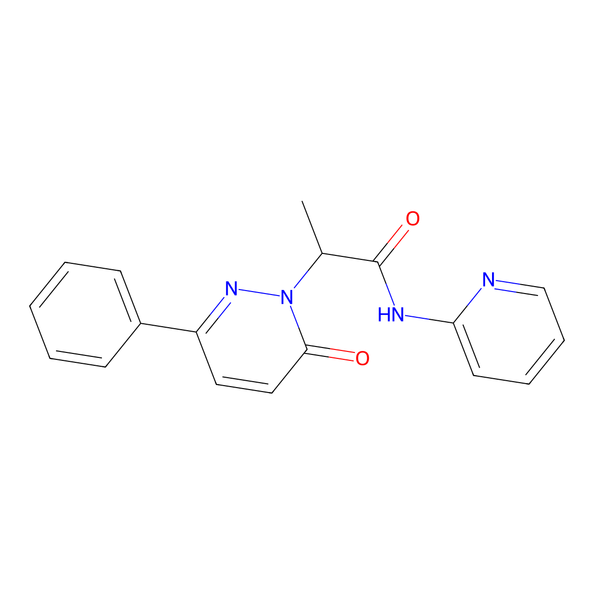 2-(6-oxo-3-phenylpyridazin-1(6H)-yl)-N-(pyridin-2-yl)propanamide molecular structure, CAS 1203281-19-9