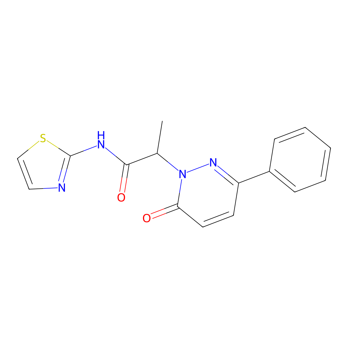 2-(6-oxo-3-phenylpyridazin-1(6H)-yl)-N-(thiazol-2-yl)propanamide molecular structure, CAS 1203283-21-9