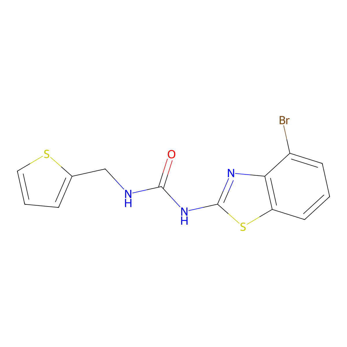 1-(4-Bromobenzo[d]thiazol-2-yl)-3-(thiophen-2-ylmethyl)urea molecular structure, CAS 1203283-23-1