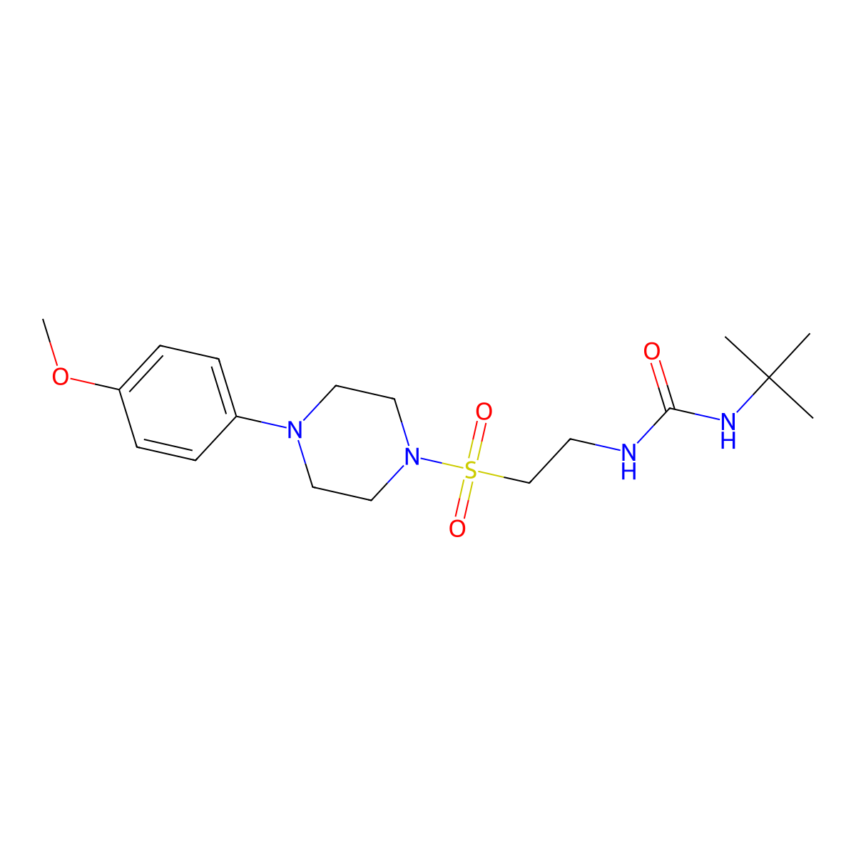 1-(Tert-butyl)-3-(2-((4-(4-methoxyphenyl)piperazin-1-yl)sulfonyl)ethyl)urea molecular structure, CAS 1203284-35-8