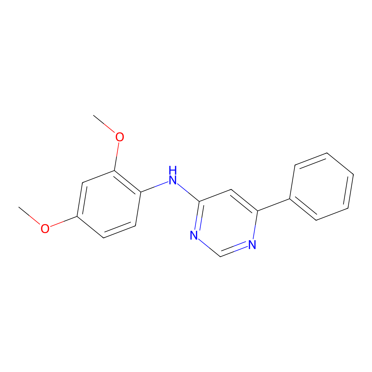 N-(2,4-dimethoxyphenyl)-6-phenylpyrimidin-4-amine molecular structure, CAS 1203284-63-2