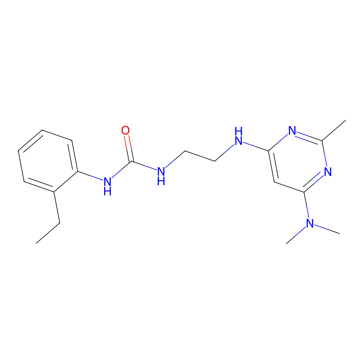 1-(2-((6-(Dimethylamino)-2-methylpyrimidin-4-yl)amino)ethyl)-3-(2-ethylphenyl)urea molecular structure, CAS 1203285-53-3