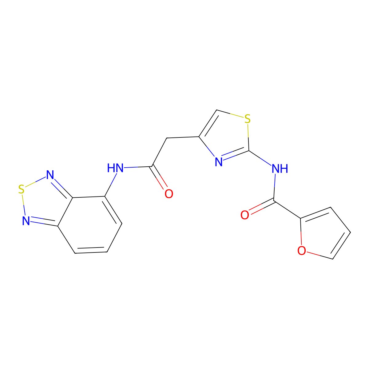 N-(4-(2-(benzo[c][1,2,5]thiadiazol-4-ylamino)-2-oxoethyl)thiazol-2-yl)furan-2-carboxamide molecular structure, CAS 1203288-83-8