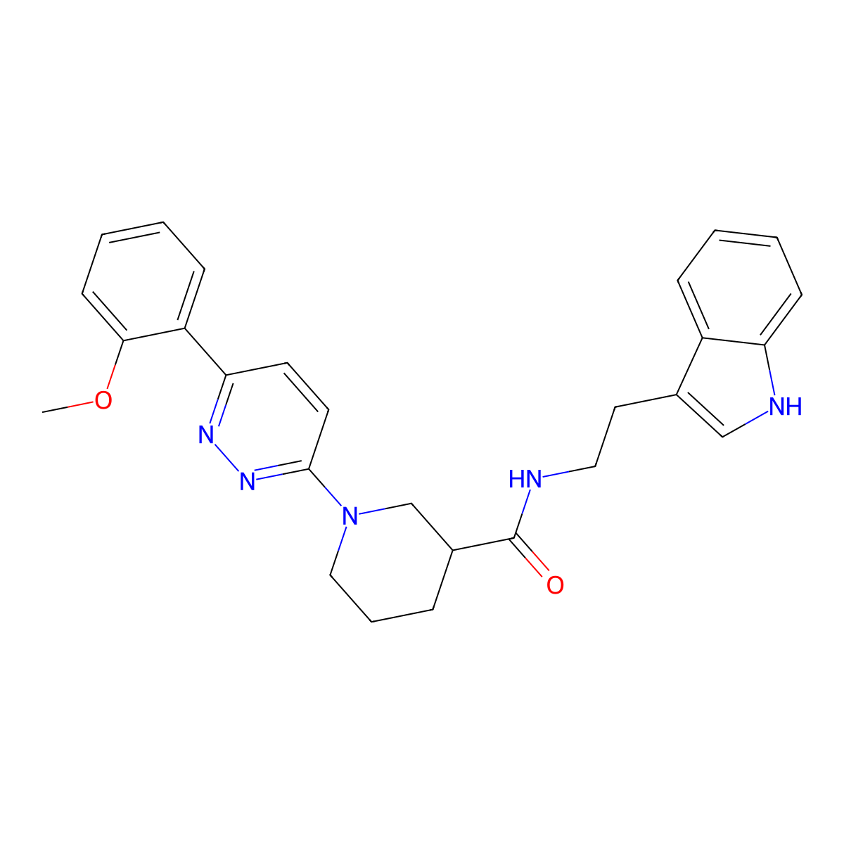 N-[2-(1H-indol-3-yl)ethyl]-1-[6-(2-methoxyphenyl)pyridazin-3-yl]piperidine-3-carboxamide molecular structure, CAS 1203289-41-1