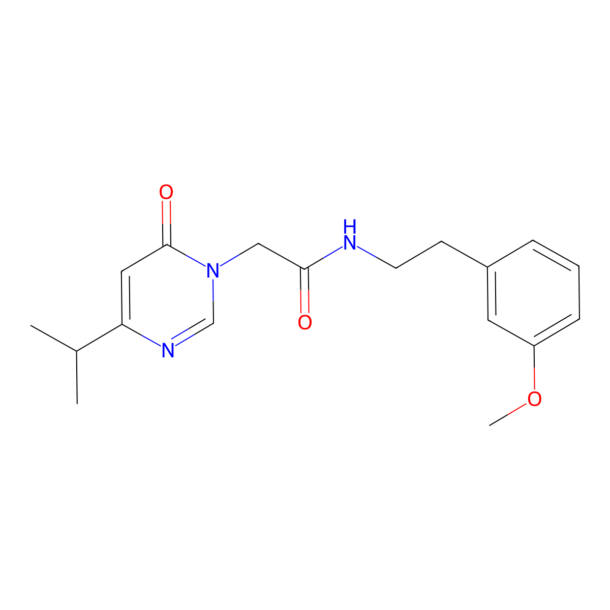 2-(4-isopropyl-6-oxopyrimidin-1(6H)-yl)-N-(3-methoxyphenethyl)acetamide molecular structure, CAS 1203292-19-6