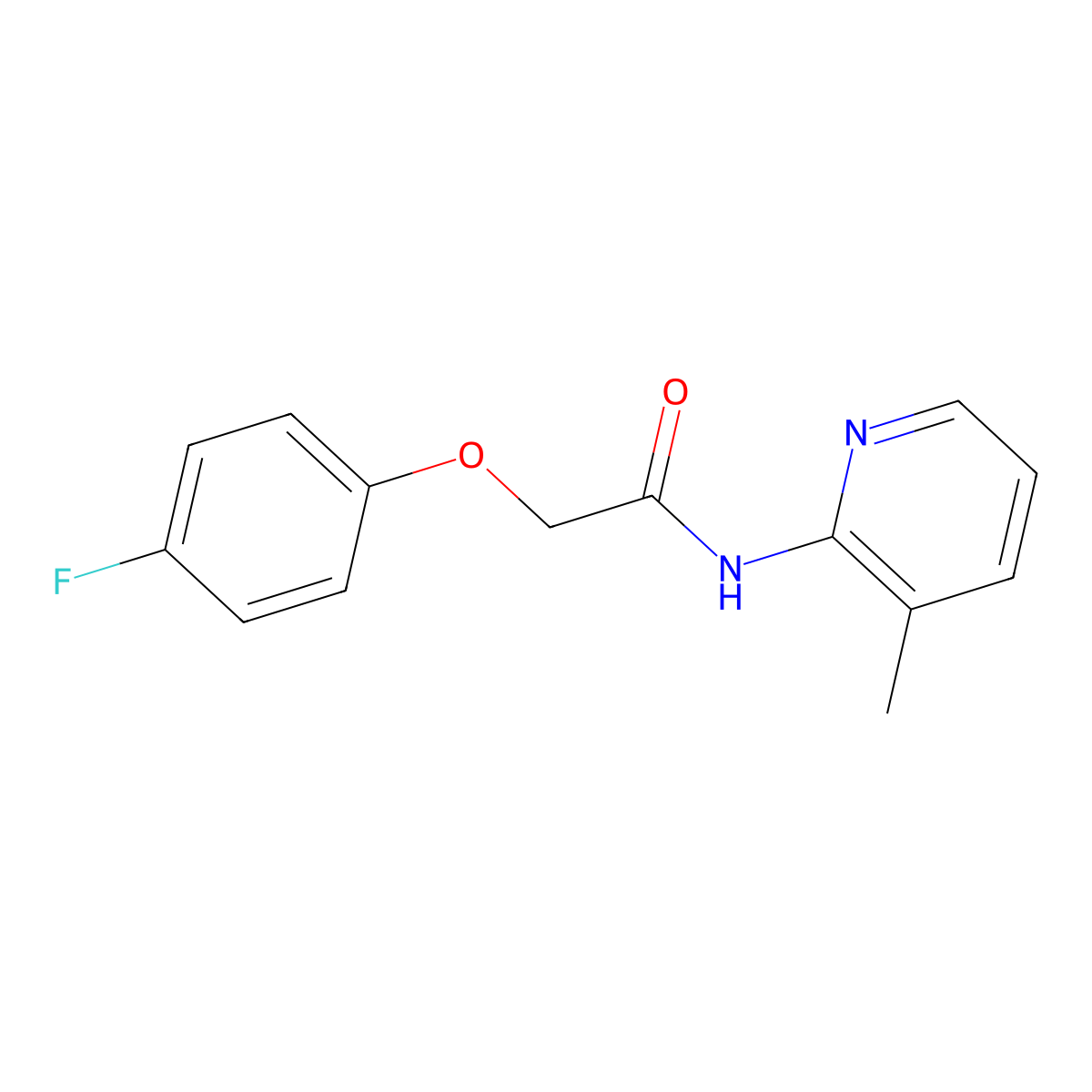 2-(4-fluorophenoxy)-N-(3-methylpyridin-2-yl)acetamide molecular structure, CAS 1203293-35-9