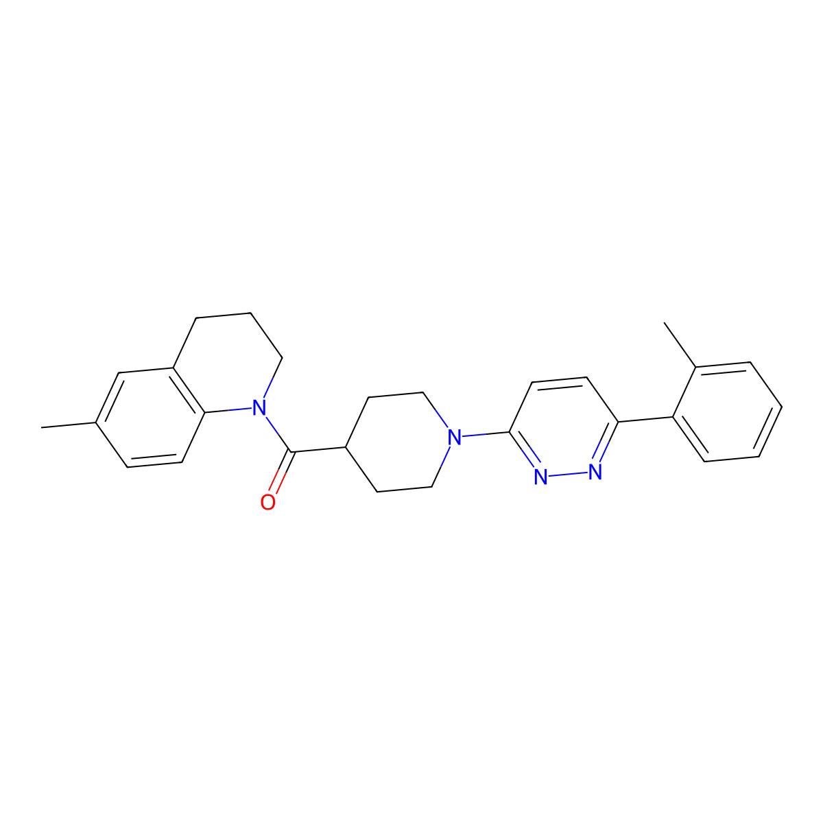 (6-methyl-3,4-dihydroquinolin-1(2H)-yl)(1-(6-(o-tolyl)pyridazin-3-yl)piperidin-4-yl)methanone molecular structure, CAS 1203296-14-3