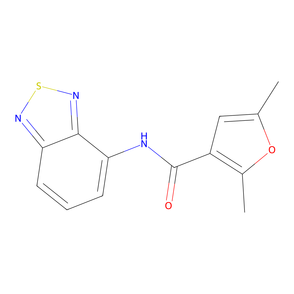 N-(benzo[c][1,2,5]thiadiazol-4-yl)-2,5-dimethylfuran-3-carboxamide molecular structure, CAS 1203296-64-3