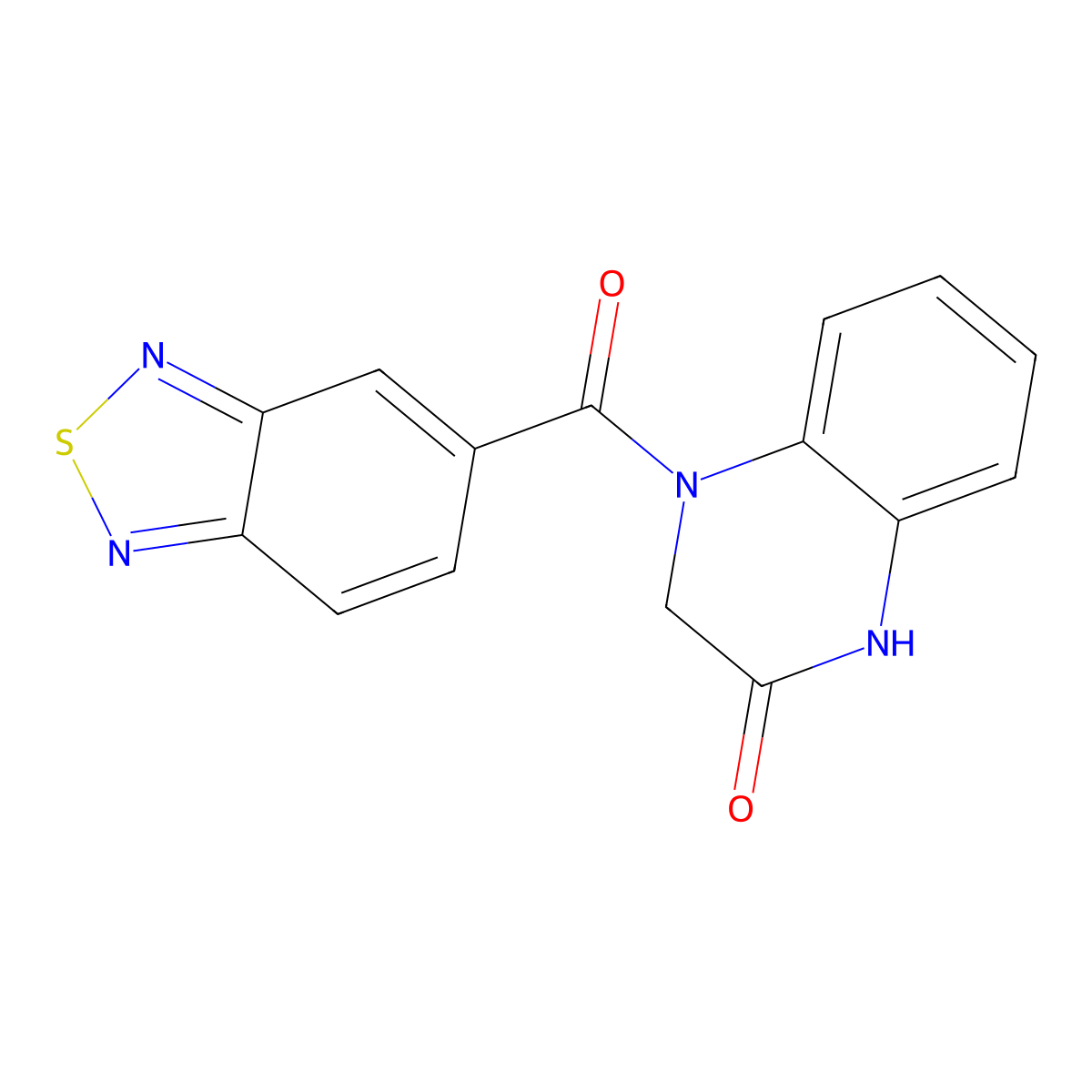 4-(benzo[c][1,2,5]thiadiazole-5-carbonyl)-3,4-dihydroquinoxalin-2(1H)-one molecular structure, CAS 1203297-72-6