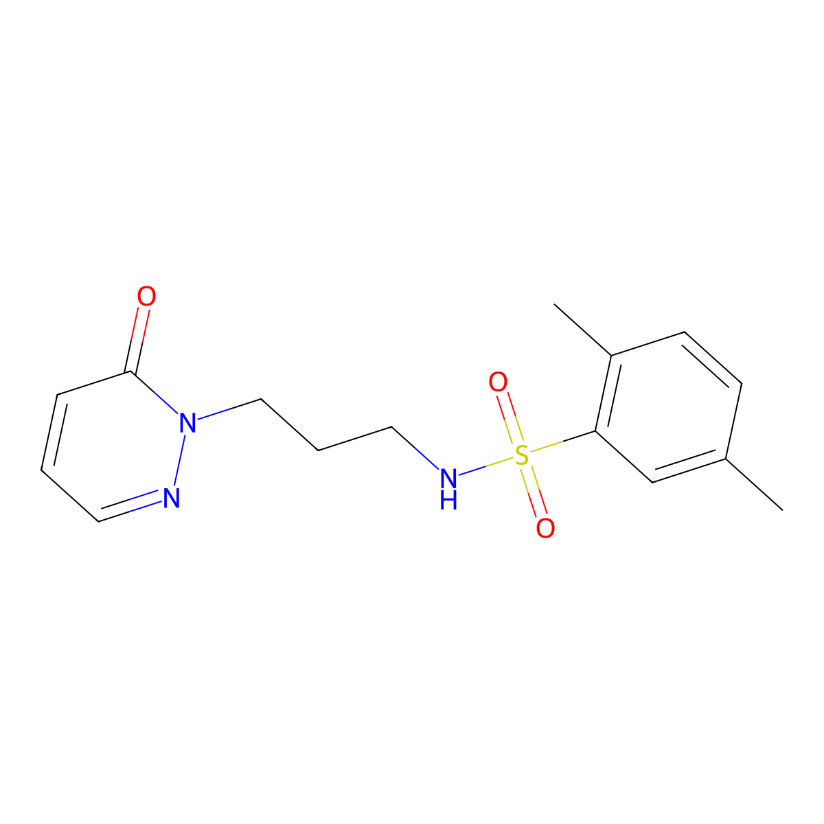 2,5-dimethyl-N-(3-(6-oxopyridazin-1(6H)-yl)propyl)benzenesulfonamide molecular structure, CAS 1203298-71-8