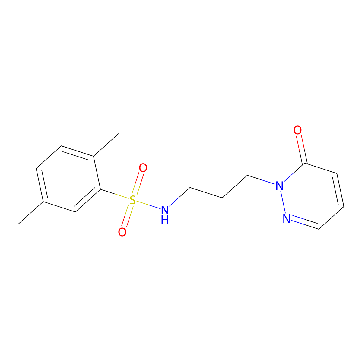2,5-dimethyl-N-(3-(6-oxopyridazin-1(6H)-yl)propyl)benzenesulfonamide molecular structure, CAS 1203298-71-8