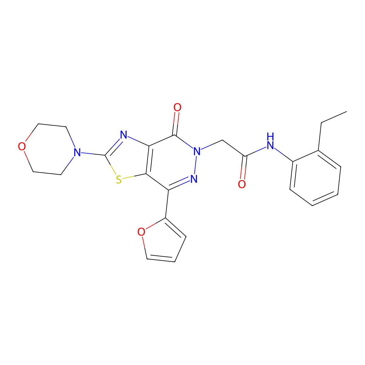 N-(2-ethylphenyl)-2-(7-(furan-2-yl)-2-morpholino-4-oxothiazolo[4,5-d]pyridazin-5(4H)-yl)acetamide molecular structure, CAS 1203299-42-6