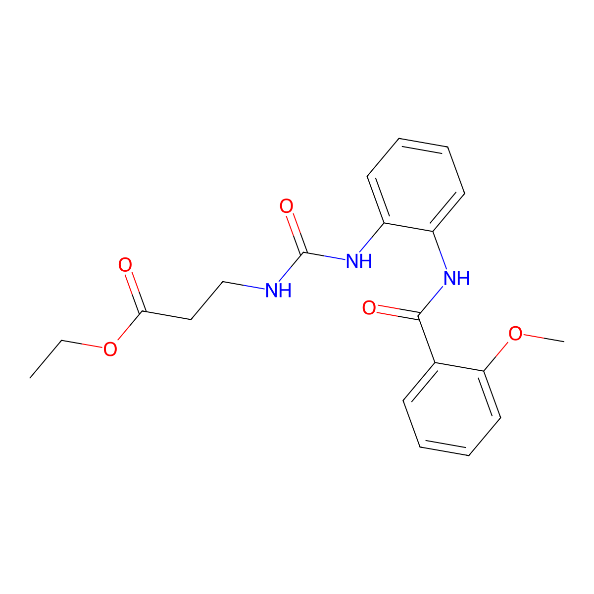 Ethyl 3-(3-(2-(2-methoxybenzamido)phenyl)ureido)propanoate molecular structure, CAS 1203299-82-4