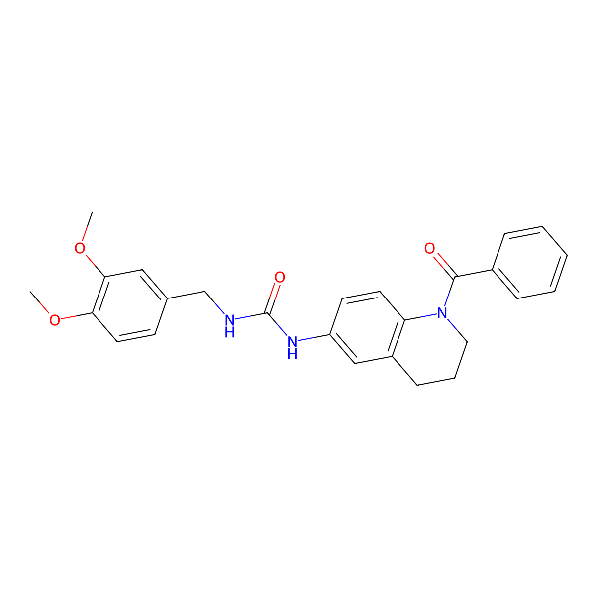1-(1-Benzoyl-1,2,3,4-tetrahydroquinolin-6-yl)-3-(3,4-dimethoxybenzyl)urea molecular structure, CAS 1203301-22-7