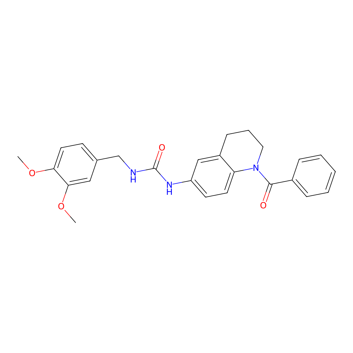 1-(1-Benzoyl-1,2,3,4-tetrahydroquinolin-6-yl)-3-(3,4-dimethoxybenzyl)urea molecular structure, CAS 1203301-22-7