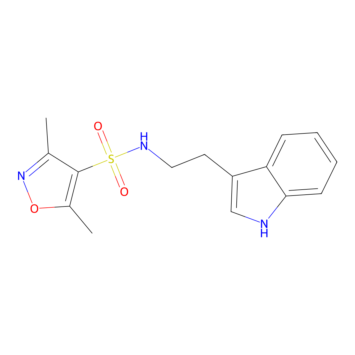 N-[2-(1H-indol-3-yl)ethyl]-3,5-dimethyl-1,2-oxazole-4-sulfonamide molecular structure, CAS 1203301-58-9