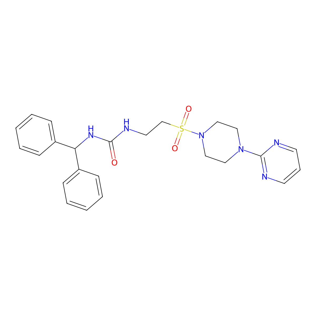 1-Benzhydryl-3-(2-((4-(pyrimidin-2-yl)piperazin-1-yl)sulfonyl)ethyl)urea molecular structure, CAS 1203301-83-0