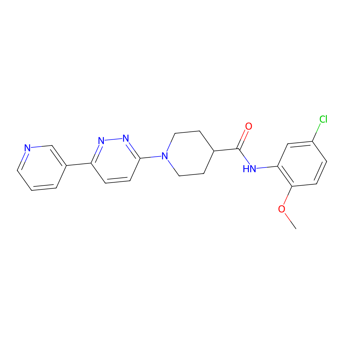 N-(5-chloro-2-methoxyphenyl)-1-(6-(pyridin-3-yl)pyridazin-3-yl)piperidine-4-carboxamide molecular structure, CAS 1203301-90-9