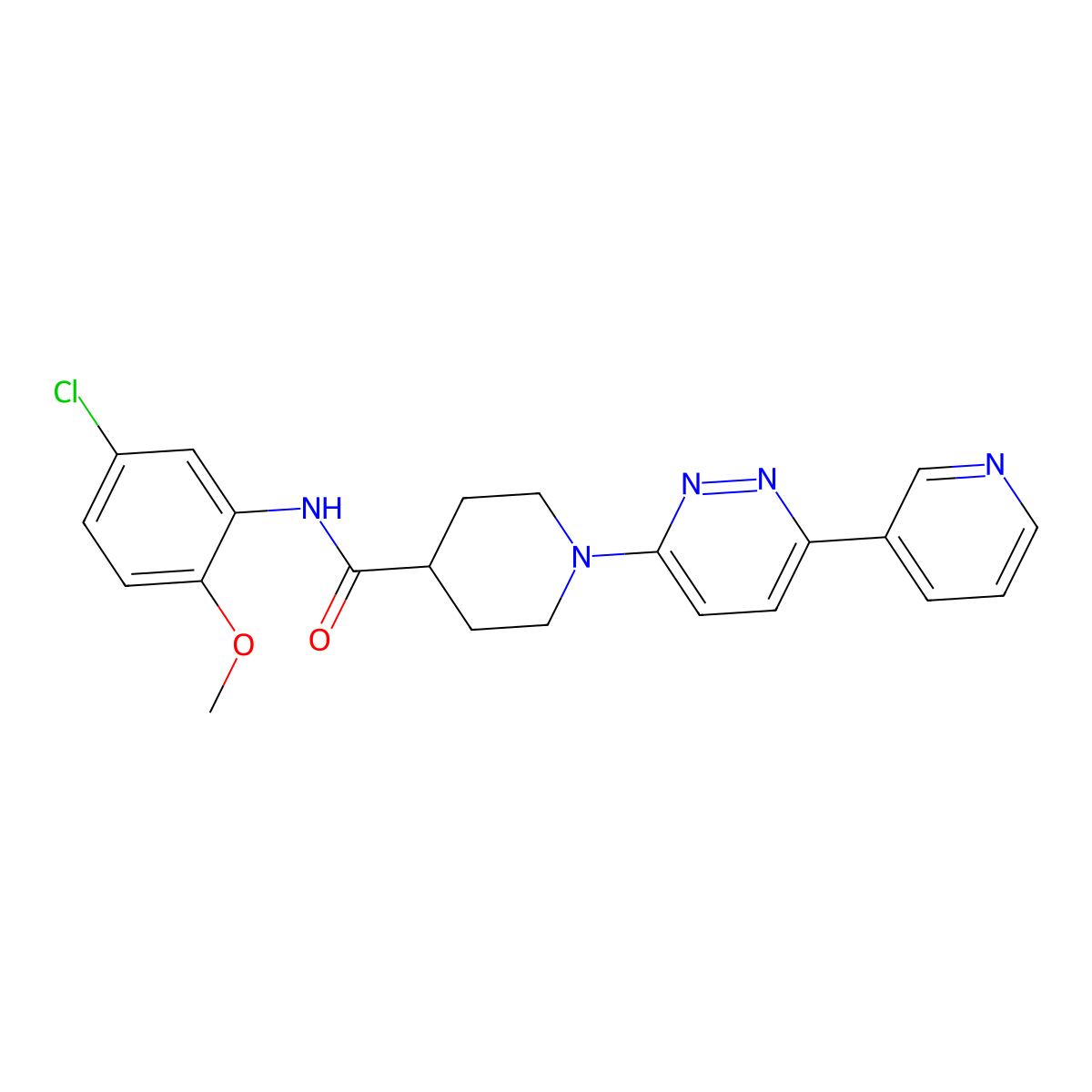 N-(5-chloro-2-methoxyphenyl)-1-(6-(pyridin-3-yl)pyridazin-3-yl)piperidine-4-carboxamide molecular structure, CAS 1203301-90-9