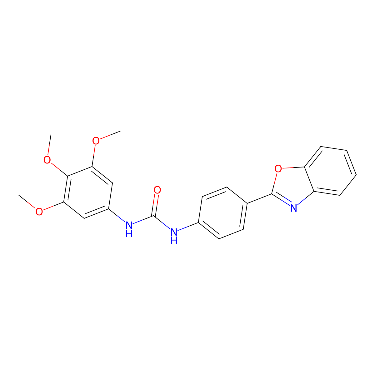 1-(4-(Benzo[d]oxazol-2-yl)phenyl)-3-(3,4,5-trimethoxyphenyl)urea molecular structure, CAS 1203301-96-5
