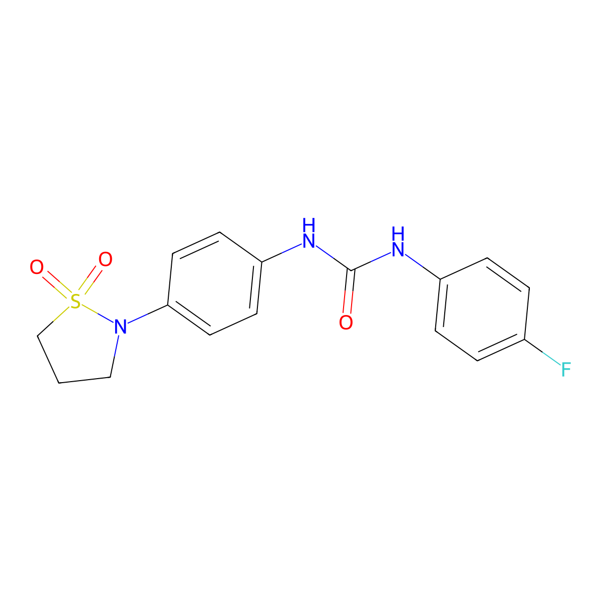 1-(4-(1,1-Dioxidoisothiazolidin-2-yl)phenyl)-3-(4-fluorophenyl)urea molecular structure, CAS 1203303-09-6