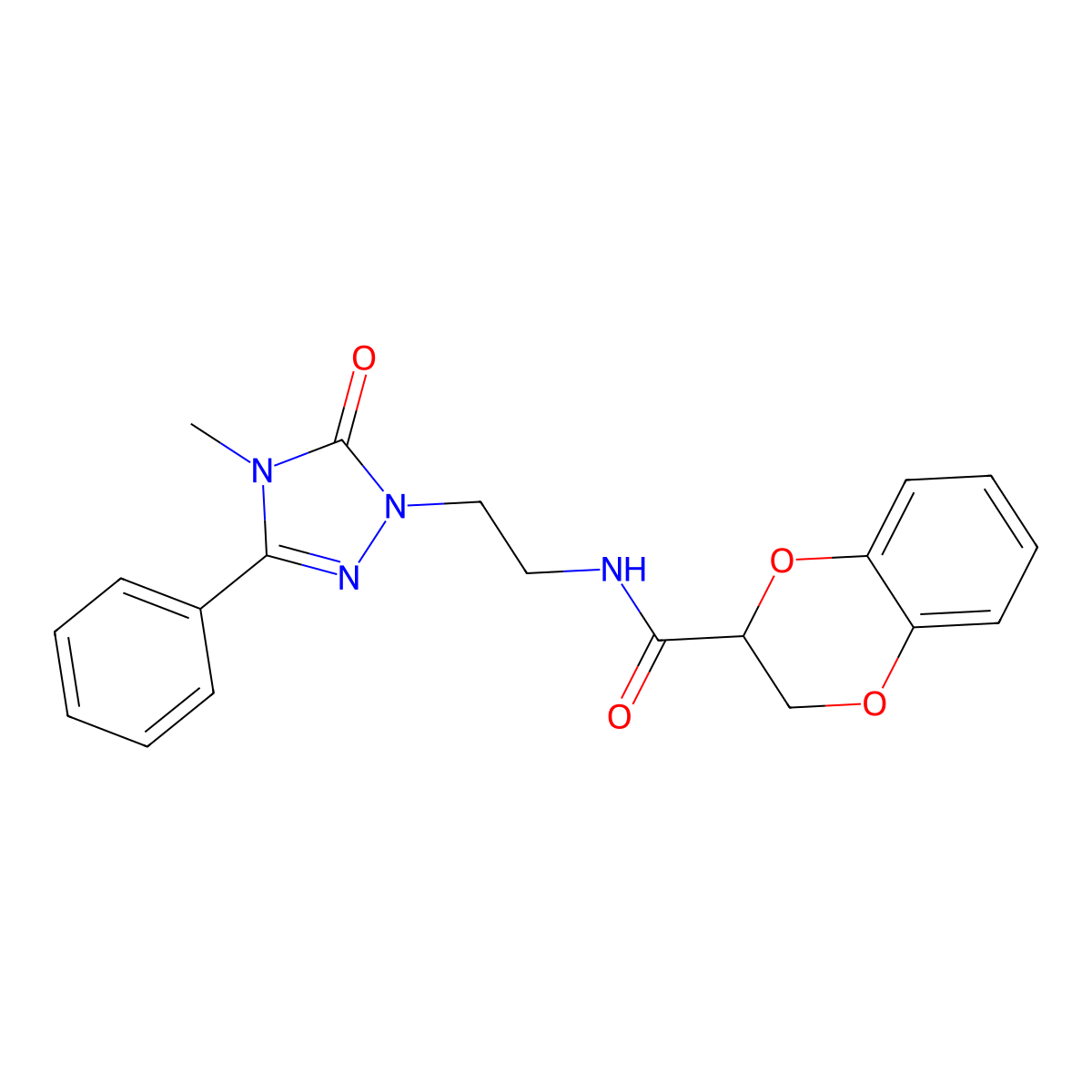 N-(2-(4-methyl-5-oxo-3-phenyl-4,5-dihydro-1H-1,2,4-triazol-1-yl)ethyl)-2,3-dihydrobenzo[b][1,4]dioxine-2-carboxamide molecular structure, CAS 1203304-02-2