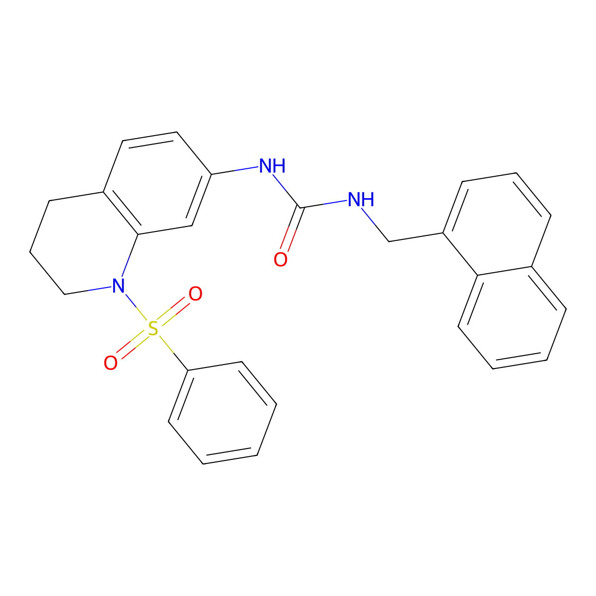 1-(Naphthalen-1-ylmethyl)-3-(1-(phenylsulfonyl)-1,2,3,4-tetrahydroquinolin-7-yl)urea molecular structure, CAS 1203304-28-2