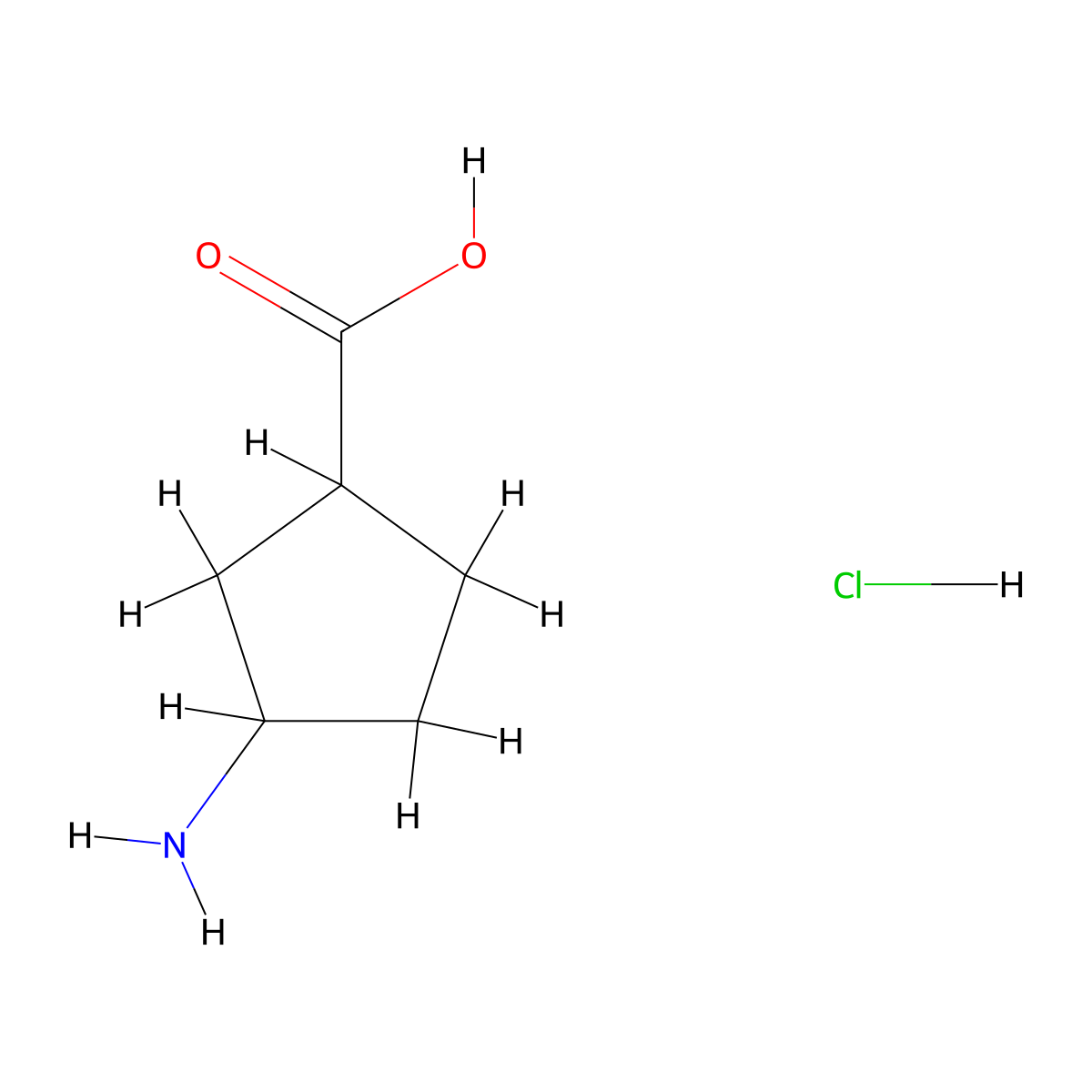 3-Aminocyclopentanecarboxylic acid hydrochloride molecular structure, CAS 1203306-05-1