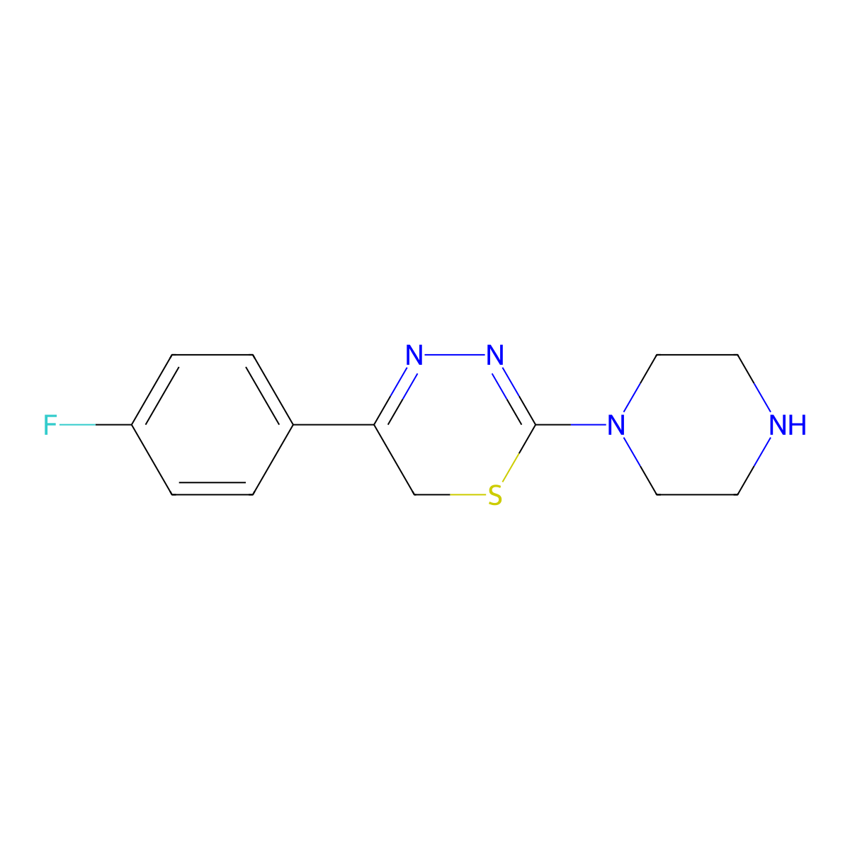 5-(4-Fluorophenyl)-2-(piperazin-1-YL)-6H-1,3,4-thiadiazine molecular structure, CAS 1203306-12-0