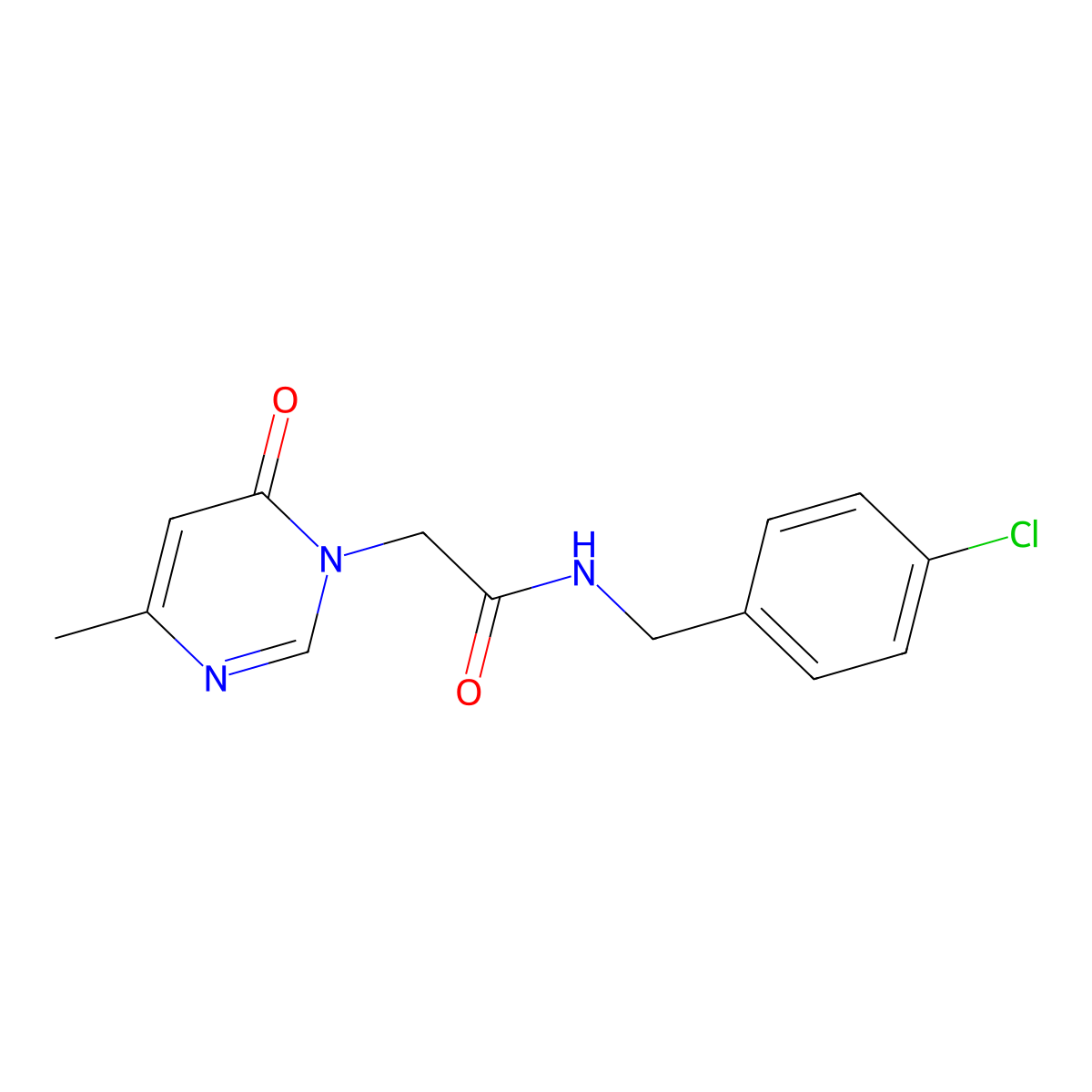 N-(4-chlorobenzyl)-2-(4-methyl-6-oxopyrimidin-1(6H)-yl)acetamide molecular structure, CAS 1203306-29-9