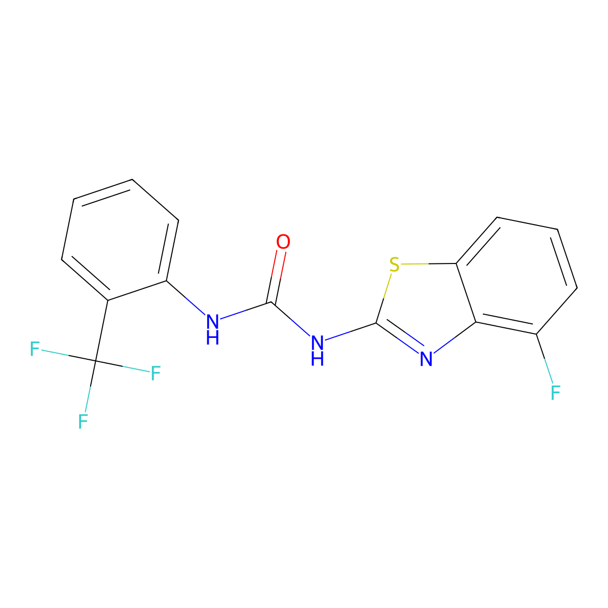 1-(4-Fluorobenzo[d]thiazol-2-yl)-3-(2-(trifluoromethyl)phenyl)urea molecular structure, CAS 1203306-31-3
