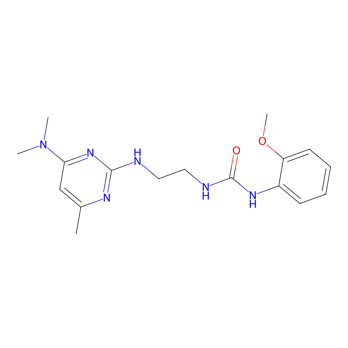 1-(2-((4-(Dimethylamino)-6-methylpyrimidin-2-yl)amino)ethyl)-3-(2-methoxyphenyl)urea molecular structure, CAS 1203306-56-2