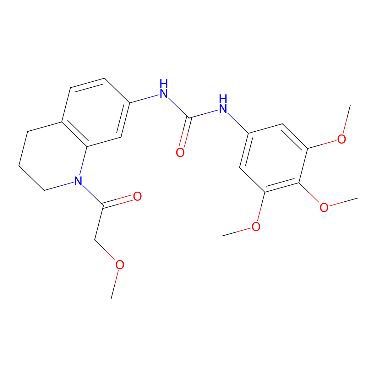 1-(1-(2-Methoxyacetyl)-1,2,3,4-tetrahydroquinolin-7-yl)-3-(3,4,5-trimethoxyphenyl)urea molecular structure, CAS 1203309-78-7