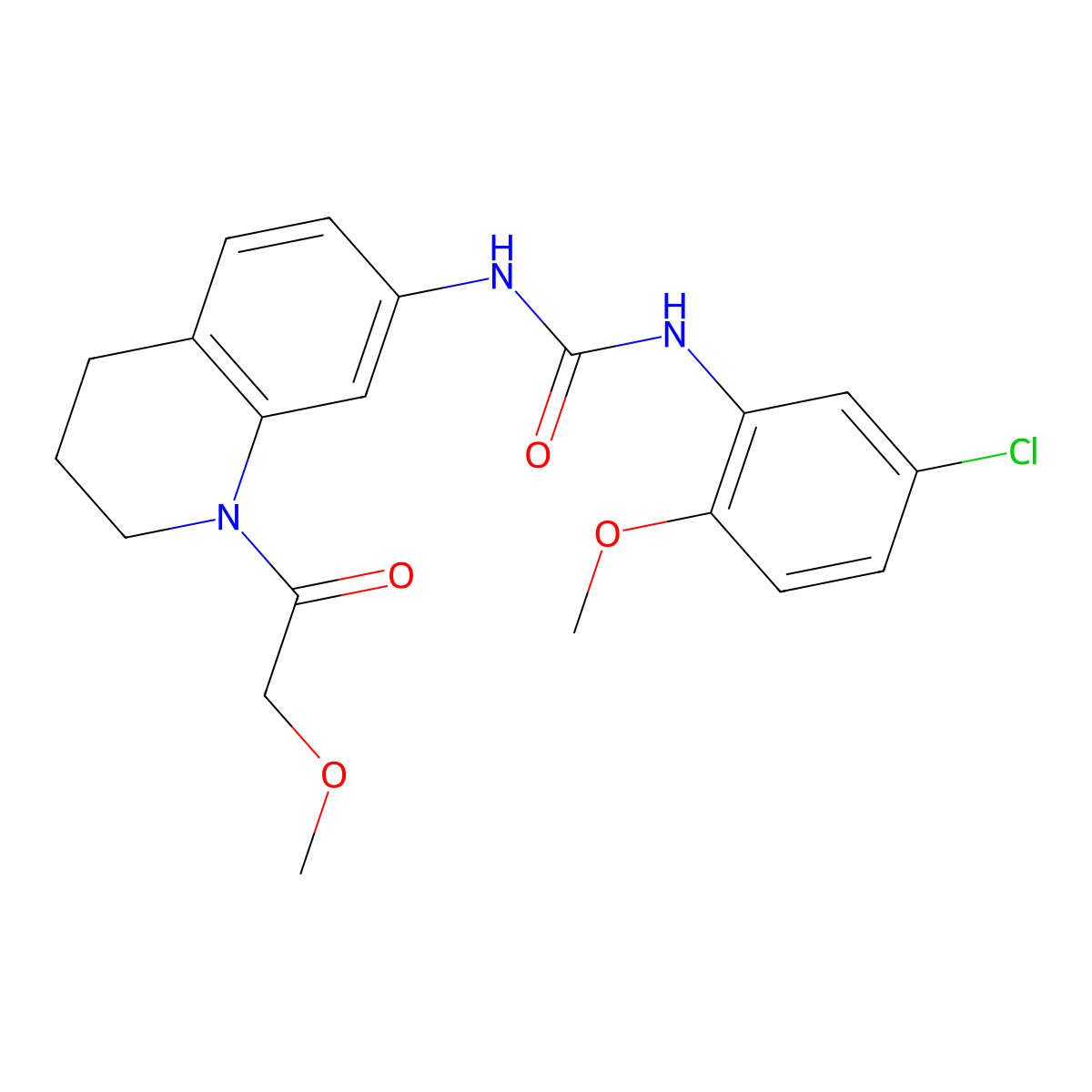 1-(5-Chloro-2-methoxyphenyl)-3-(1-(2-methoxyacetyl)-1,2,3,4-tetrahydroquinolin-7-yl)urea molecular structure, CAS 1203311-39-0