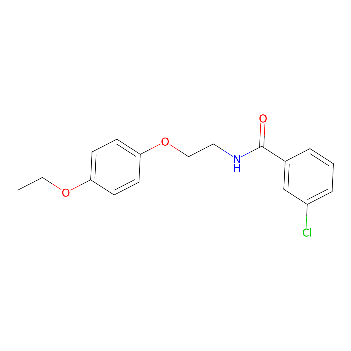 3-chloro-N-[2-(4-ethoxyphenoxy)ethyl]benzamide molecular structure, CAS 1203312-06-4