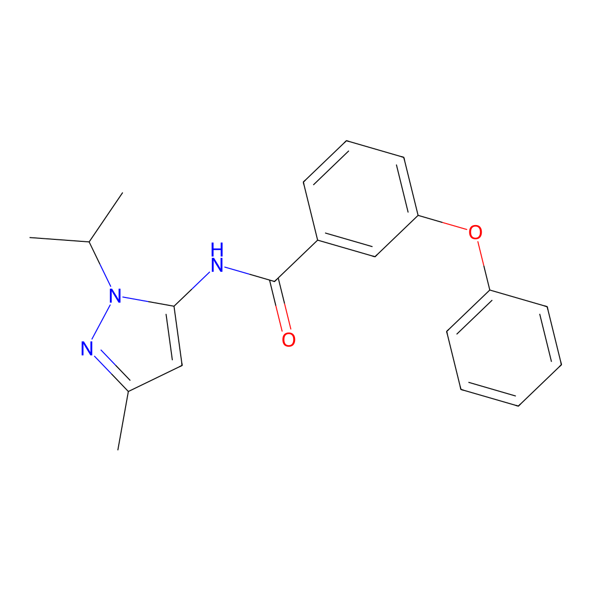 N-(1-isopropyl-3-methyl-1H-pyrazol-5-yl)-3-phenoxybenzamide molecular structure, CAS 1203312-12-2