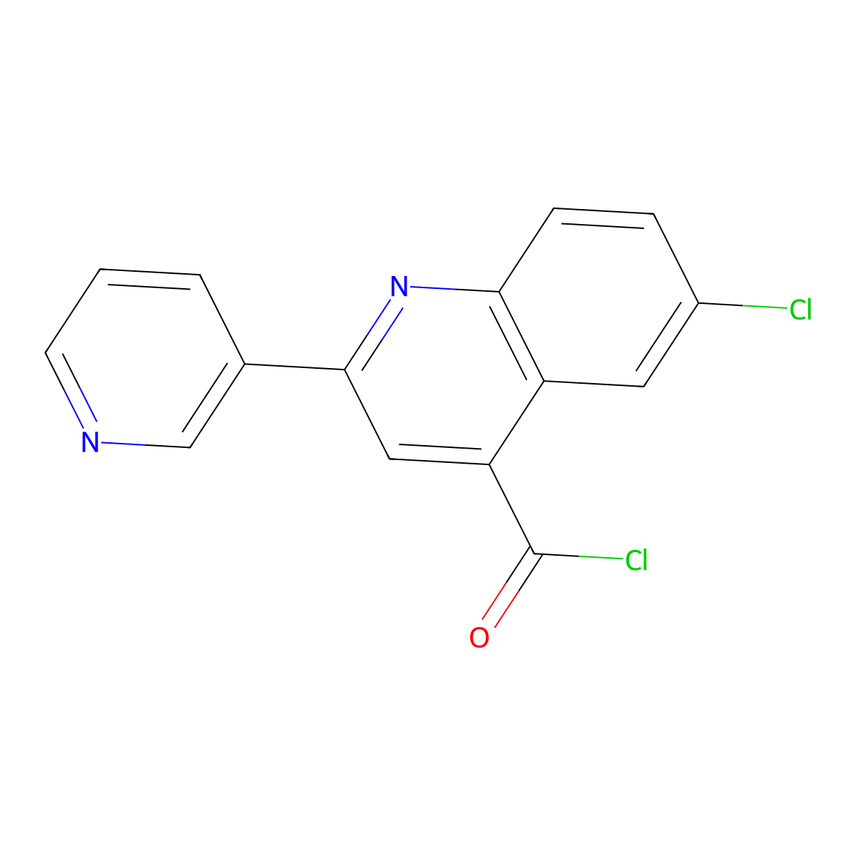 6-Chloro-2-pyridin-3-ylquinoline-4-carbonyl chloride hydrochloride molecular structure, CAS 1203312-91-7