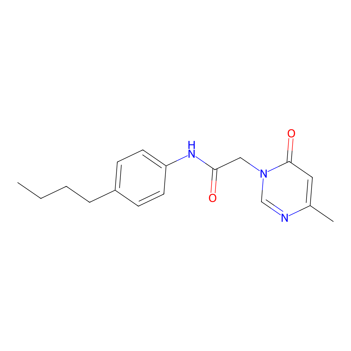 N-(4-butylphenyl)-2-(4-methyl-6-oxopyrimidin-1(6H)-yl)acetamide molecular structure, CAS 1203315-18-7