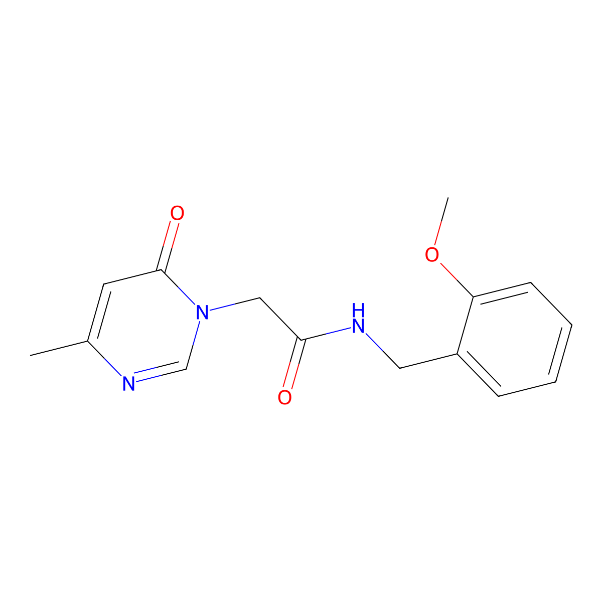 N-(2-methoxybenzyl)-2-(4-methyl-6-oxopyrimidin-1(6H)-yl)acetamide molecular structure, CAS 1203315-19-8