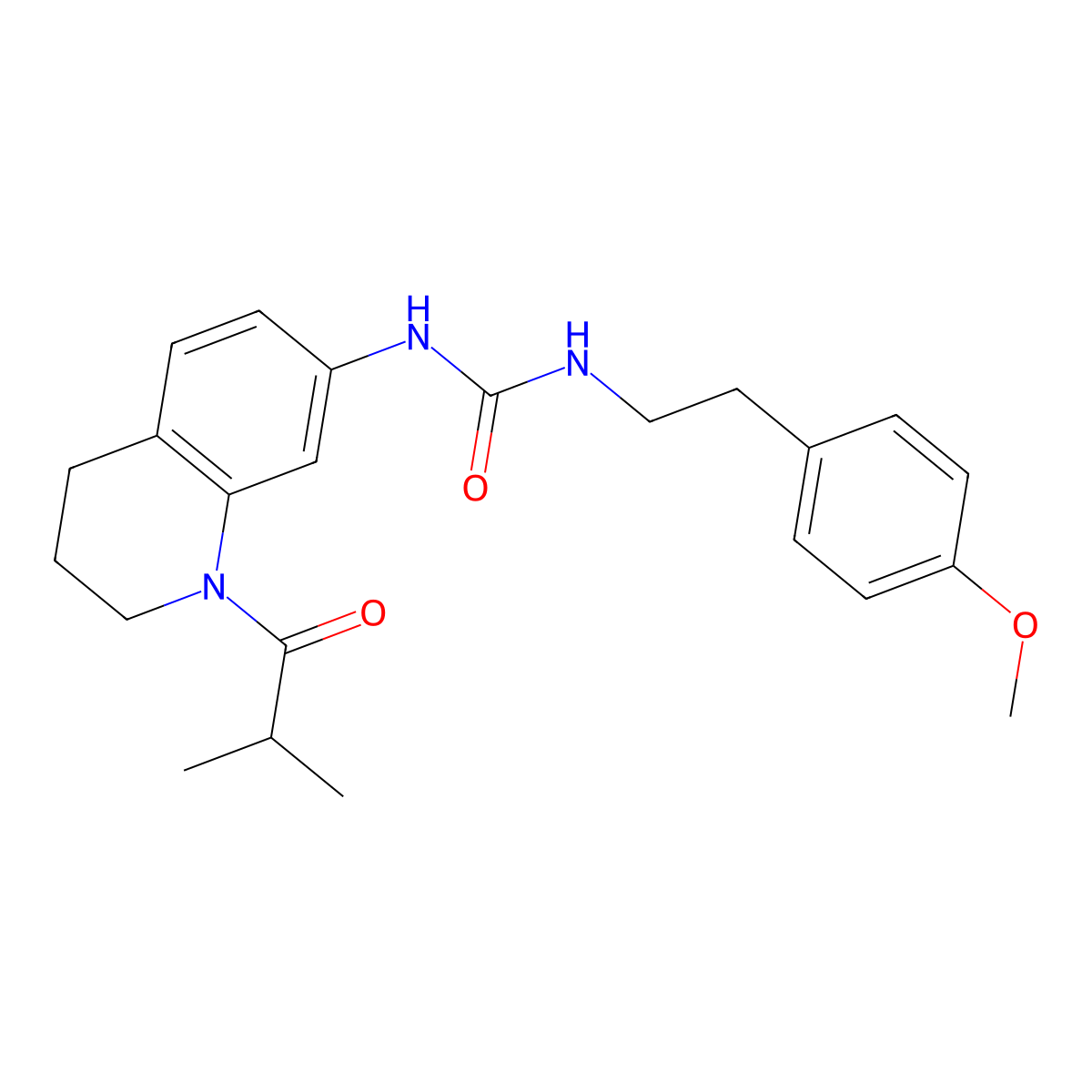 1-(1-Isobutyryl-1,2,3,4-tetrahydroquinolin-7-yl)-3-(4-methoxyphenethyl)urea molecular structure, CAS 1203315-83-6