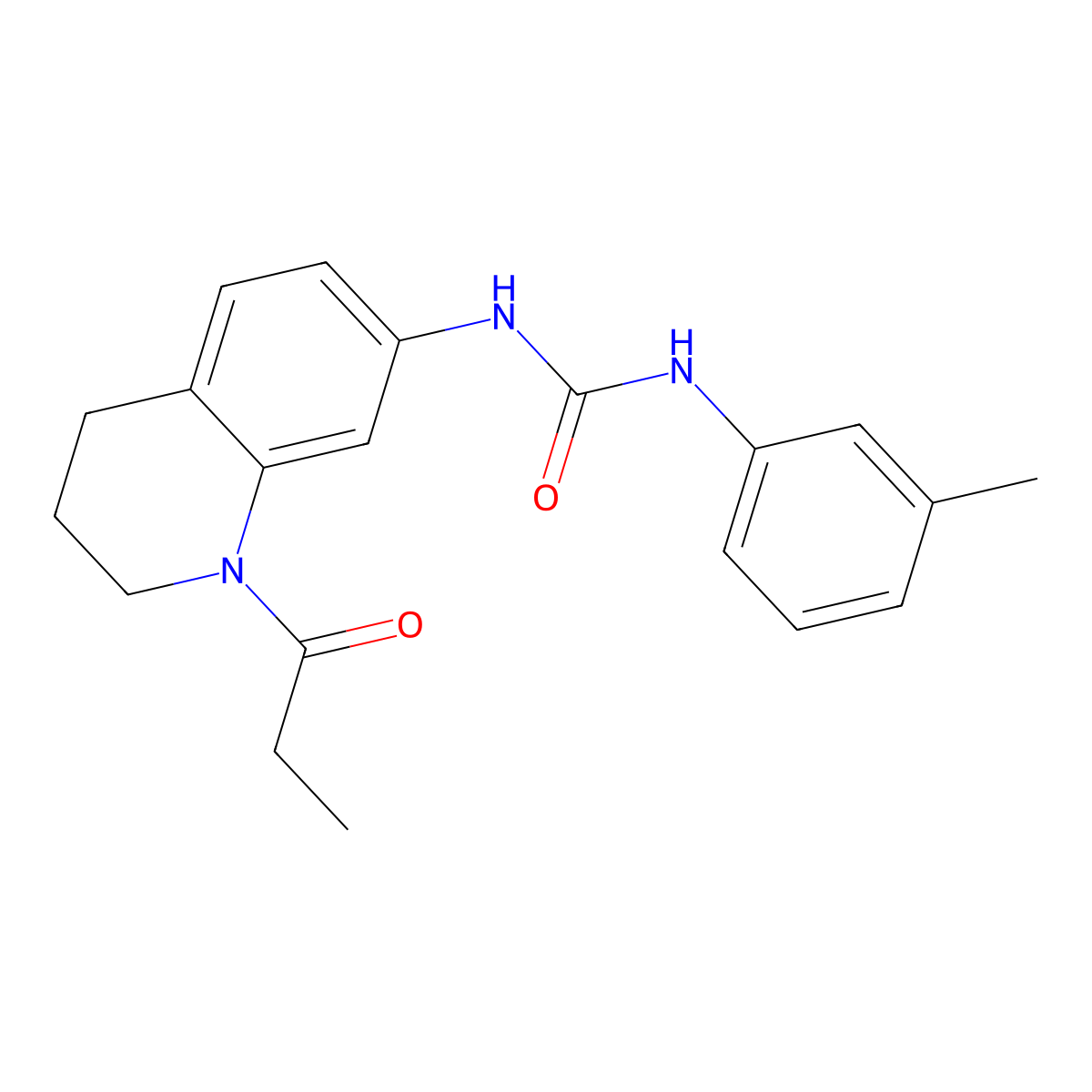 1-(3-Methylphenyl)-3-(1-propanoyl-1,2,3,4-tetrahydroquinolin-7-yl)urea molecular structure, CAS 1203315-97-2